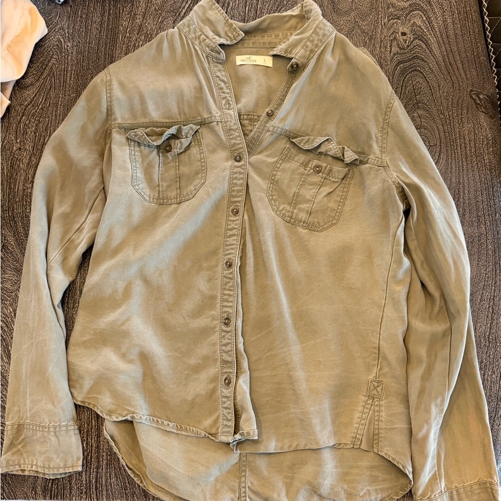 Hollister Sage Green Casual Shirt